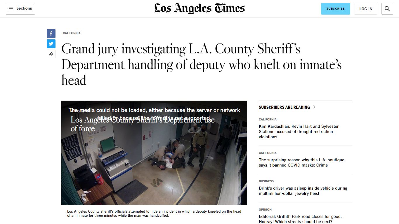 Grand jury investigating L.A. County Sheriff's Department - Los Angeles ...