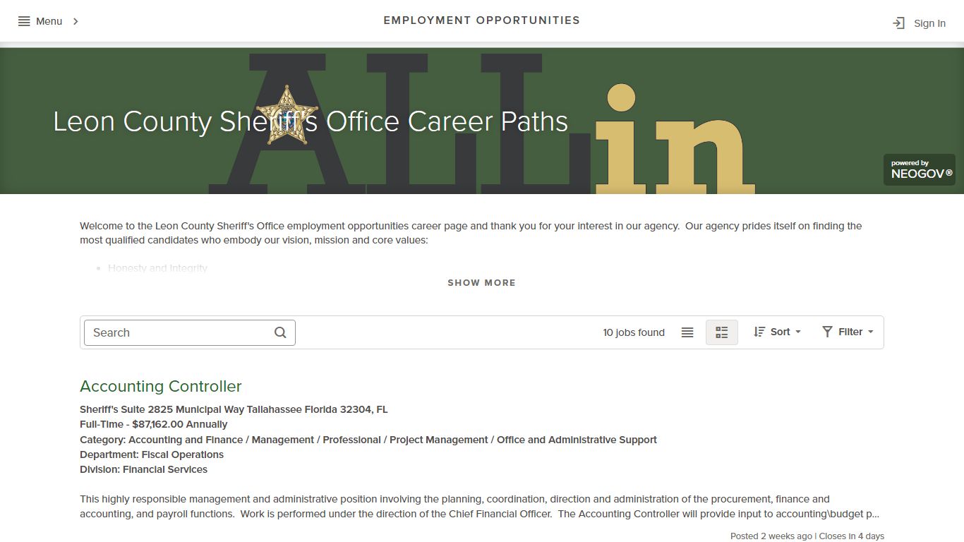 Employment Opportunities | Leon County Sheriff's Office Career Paths